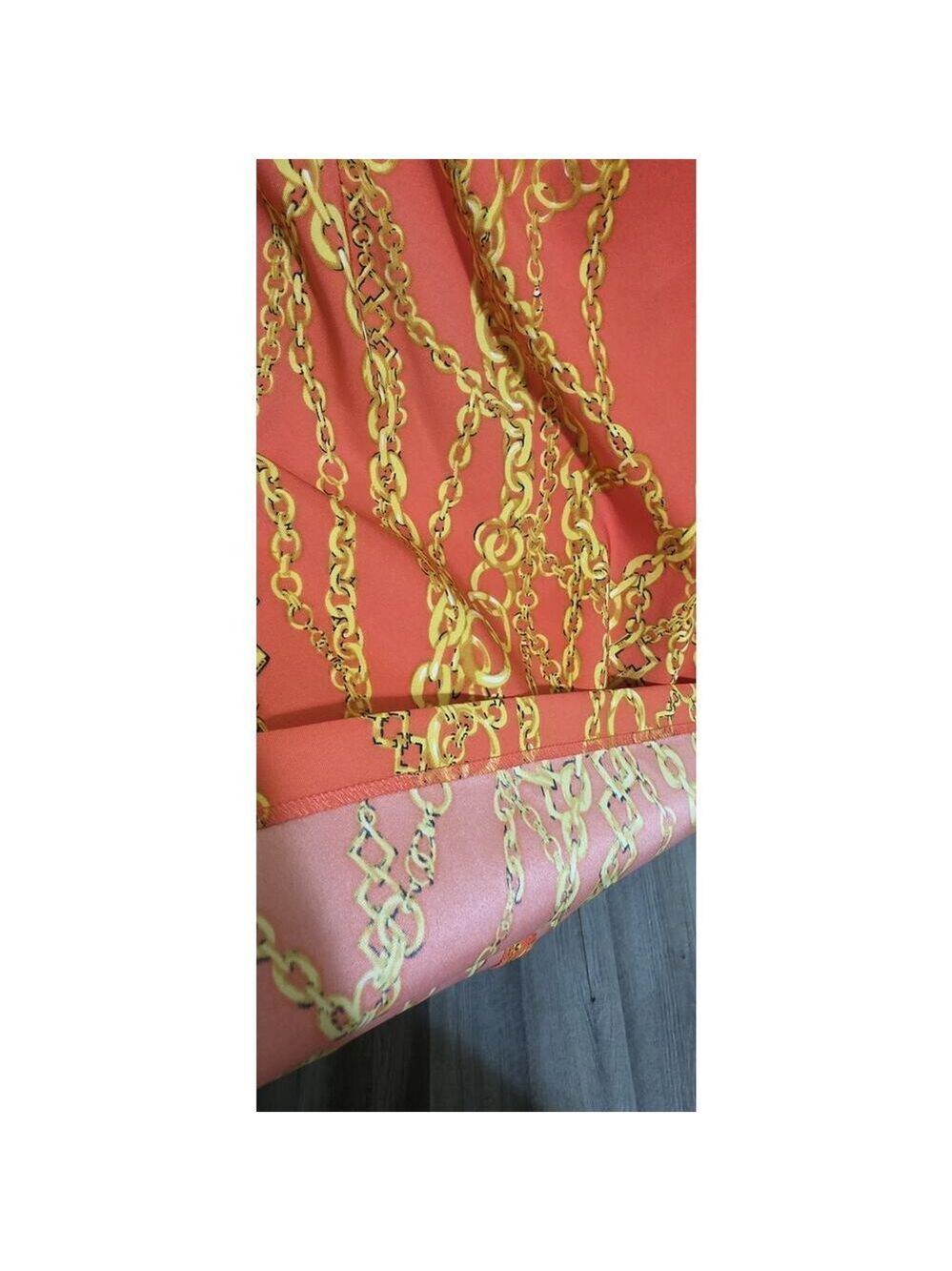 RN Studio Ronni Nicole Sleeveless Fitted Orange Chain Design Women's Dress Sz 10 - Picture 6 of 11